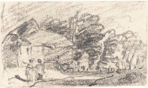 Twee Figuren op een Landweg door John Varley