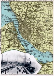 Kaart van Liverpool, Merseyside, 1903 door John Walker