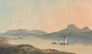 Uitzicht op het vroege kasteel van Diganwy