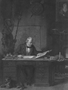 Sir Walter Scott in zijn studeerkamer, Castle Street, Edinburgh door John Watson Gordon