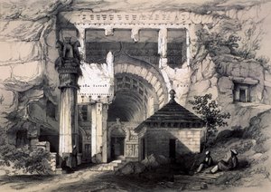 Karli, ingang van de Grote Chaitya-grot, 1845