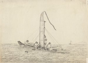 Een zeilkano van Otaheite door John Webber