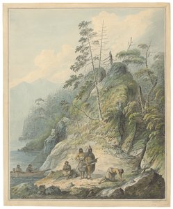 Een uitzicht in Nootka Sound, 1784 door John Webber