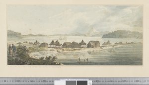 Een Uitzicht op de Stad en Haven van St. Peter en St. Paul in Kamtsjatka, c.1783-84