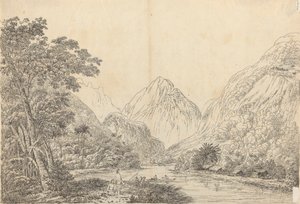 Uitzicht in Oheitepeha Bay, Otaheite door John Webber
