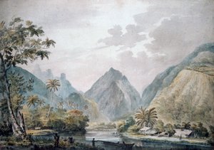 Uitzicht op Vaitepiha Valley, Tahiti, 1777 door John Webber