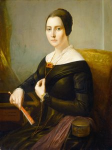 Elizabeth Oakes Prince Smith, mevrouw Seba Smith, ca. 1845 door John Wesley Paradise