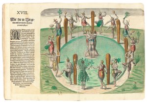 Inheemse indianen dansen, 1590 door John White