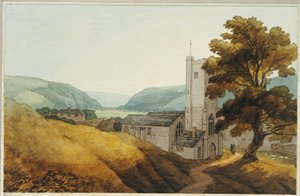 Vanaf het kerkhof in Dulverton, Somerset, 1800