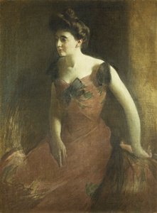 Vrouw in een rode jurk, 1900
