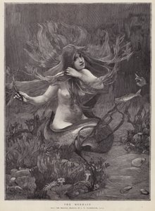 De zeemeermin door John William (after) Waterhouse