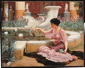 Een Pompeiaanse tuin door John William Godward
