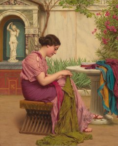 Een Steek is Gratis, of Een Steek op Tijd, 1917 door John William Godward