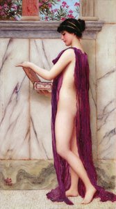 De juwelendoos (Een kostbaar geschenk) door John William Godward