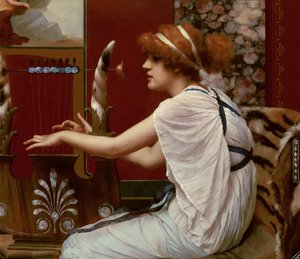 De Muze Erato bij haar Lier, 1895 door John William Godward