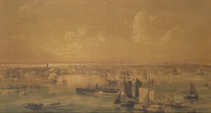 New York vanaf de East River, 1852