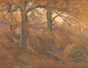 Boslandschap door John William North