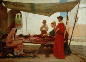 Een bloemenkraam door John William Waterhouse
