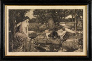 Echo en Narcissus door John William Waterhouse