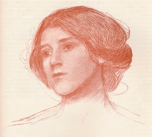 Uit een studie in sanguine, c1899 door John William Waterhouse