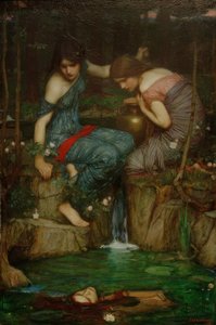 Nimfen vinden het hoofd van Orpheus door John William Waterhouse