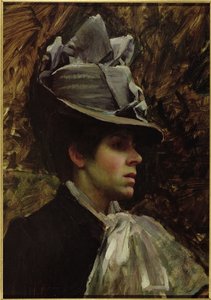 Portret van de vrouw van de kunstenaar door John William Waterhouse
