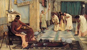 De Favorieten van Keizer Honorius door John William Waterhouse