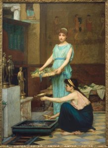 De huisgoden door John William Waterhouse