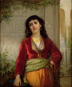 De Ongewenste Metgezel (Straatscène in Caïro), c.1872-73 door John William Waterhouse