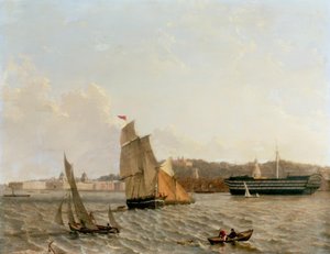 Uitzicht over de Theems op Greenwich met Greenwich Hospital door John Wilson Carmichael