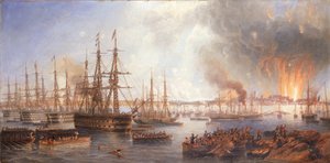Het Bombardement van Sveaborg, 5 augustus 1855, 1856 door John Wilson Carmichael