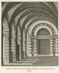 De oorspronkelijke ingang van het Piazza naar het voormalige Covent Garden Theater, Londen door John Winston