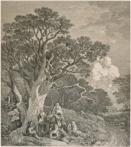 Zigeuners in een bos, naar Thomas Gainsborough door John Wood
