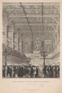 Hare Majesteit schorst het parlement - House of Lords door John Woods