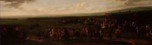 De ronde baan in Newmarket door John Wootton
