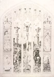 Oostelijk raam in St Margaret, Westminster, met de kruisiging, Londen, 1787 door John Wright