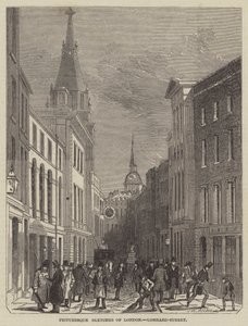 Schilderachtige Schetsen van Londen, Lombard-Street door John Wykeham Archer