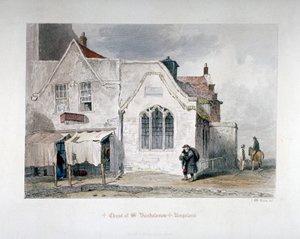 Uitzicht op de kapel van Sint Bartholomeus, Kingsland Road, Hackney, Londen, 1851 door John Wykeham Archer