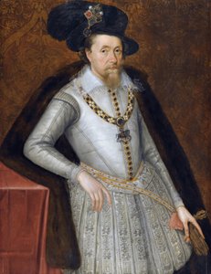 Portret van koning Jacobus I van Engeland (1566-1625) door John de Critz