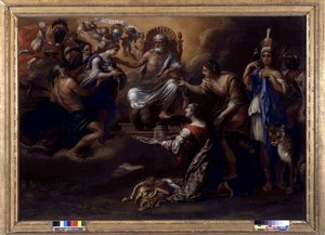 Marseille beschermd door de goden of de Apotheose van Marseille door John the Baptist of Beadan