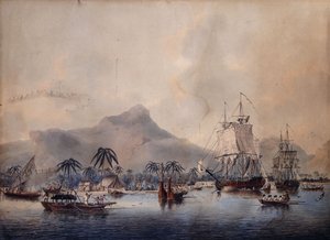 Een uitzicht op Huaheine, 1787