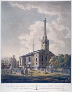 Zicht op de Kerk van St John Horsleydown, Bermondsey, Londen, 1799