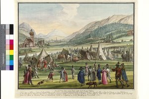 Keizerlijk Russisch kampement op de Neurauth in Innsbruck 1799