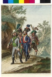 Tiroolse schutters begeleiden Franse gevangenen