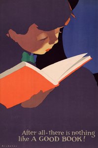 Poster van een jonge jongen die een boek leest door Jon O. Brubaker
