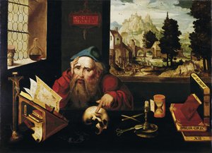Sint Hiëronymus in zijn Cel door Joos van Cleve