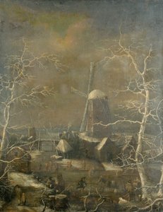 Winterscène door Joos or Josse de The Younger (attr. to) Momper