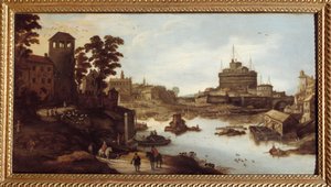Uitzicht op de Tiber en het Castel Sant