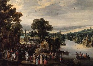 Dorpsfeest door Joos or Josse de The Younger Momper