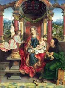 De Heilige Familie, middenpaneel van een drieluik
